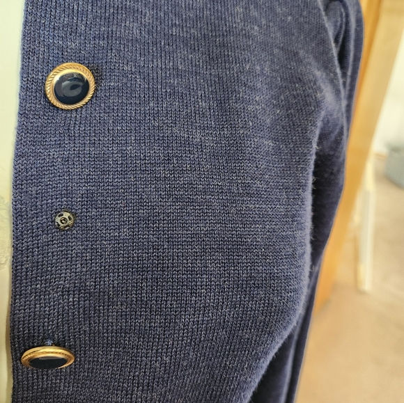 Wool button down dress. Navy. - Picture 6 of 8